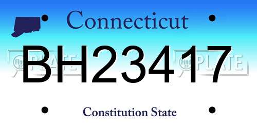 BH23417 Connecticut License Plate