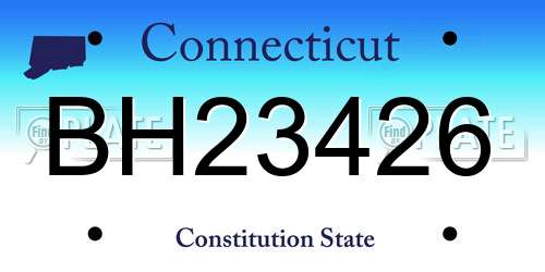 BH23426 Connecticut License Plate