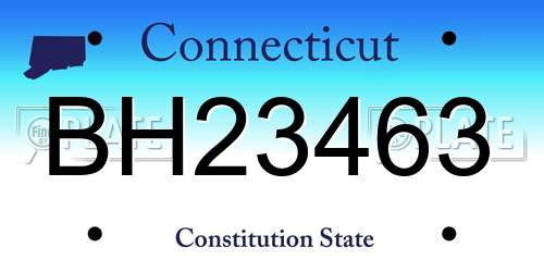 BH23463 Connecticut License Plate