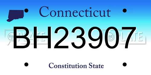 BH23907 Connecticut License Plate