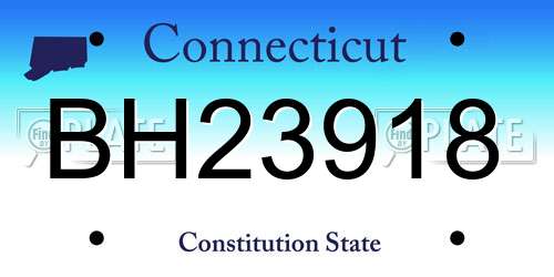 BH23918 Connecticut License Plate