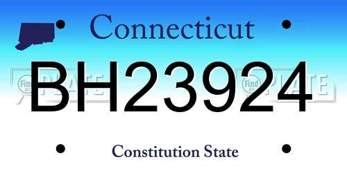 BH23924 Connecticut License Plate