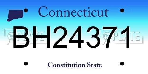 BH24371 Connecticut License Plate