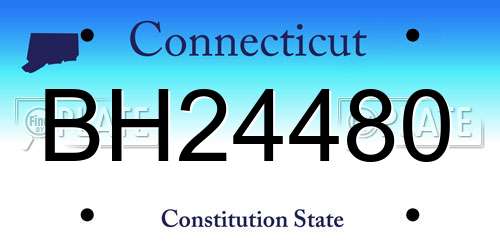 BH24480 Connecticut License Plate