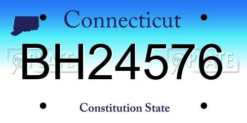 BH24576 Connecticut License Plate