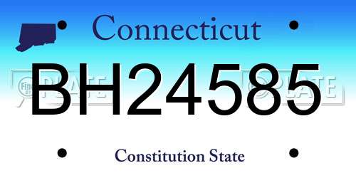 BH24585 Connecticut License Plate