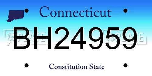 BH24959 Connecticut License Plate