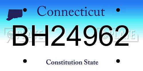 BH24962 Connecticut License Plate