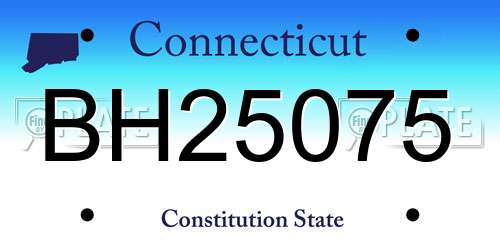 BH25075 Connecticut License Plate