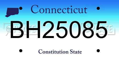 BH25085 Connecticut License Plate