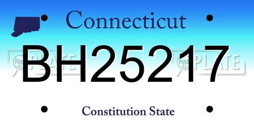 BH25217 Connecticut License Plate