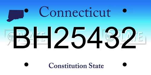 BH25432 Connecticut License Plate