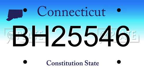 BH25546 Connecticut License Plate