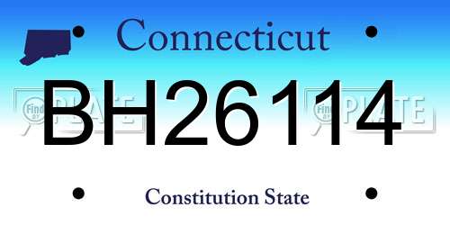 BH26114 Connecticut License Plate
