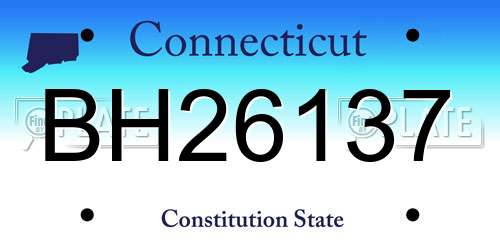 BH26137 Connecticut License Plate