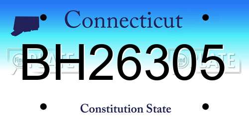 BH26305 Connecticut License Plate