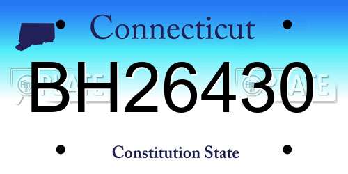 BH26430 Connecticut License Plate
