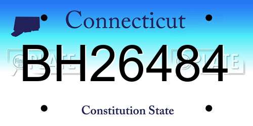 BH26484 Connecticut License Plate