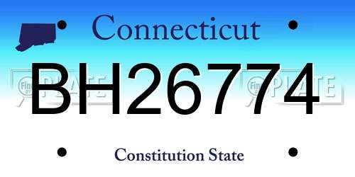 BH26774 Connecticut License Plate