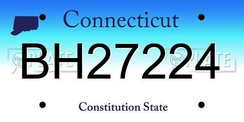 BH27224 Connecticut License Plate