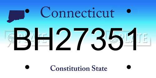 BH27351 Connecticut License Plate