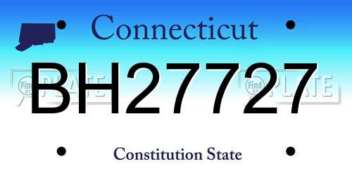 BH27727 Connecticut License Plate