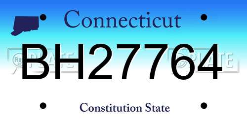 BH27764 Connecticut License Plate