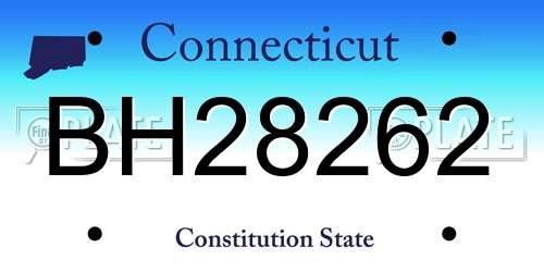 BH28262 Connecticut License Plate