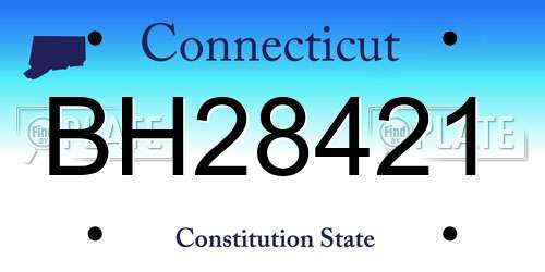 BH28421 Connecticut License Plate