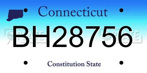 BH28756 Connecticut License Plate