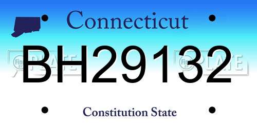 BH29132 Connecticut License Plate