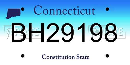 BH29198 Connecticut License Plate