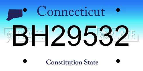 BH29532 Connecticut License Plate