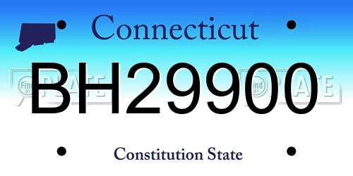 BH29900 Connecticut License Plate