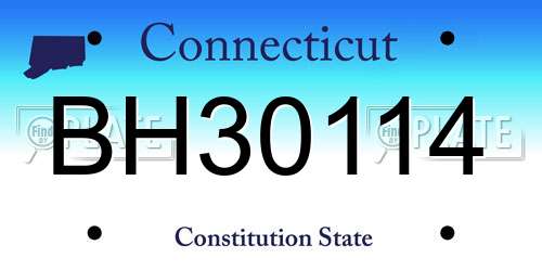 BH30114 Connecticut License Plate