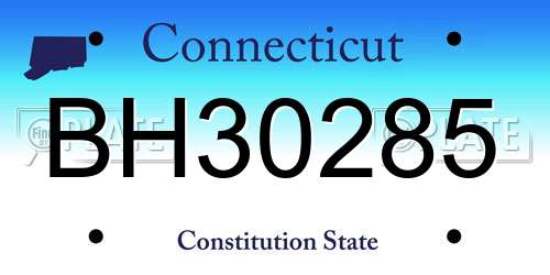 BH30285 Connecticut License Plate