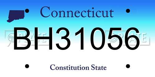 BH31056 Connecticut License Plate