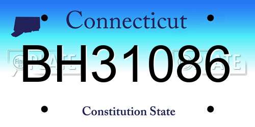 BH31086 Connecticut License Plate