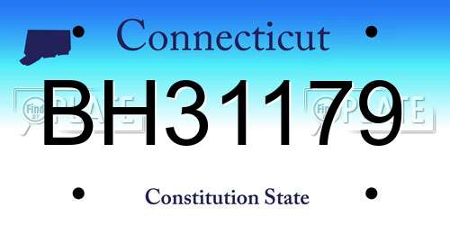 BH31179 Connecticut License Plate
