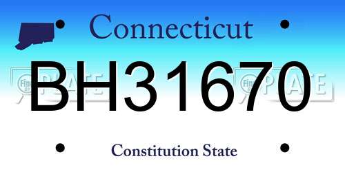 BH31670 Connecticut License Plate