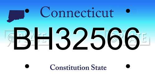 BH32566 Connecticut License Plate