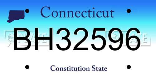 BH32596 Connecticut License Plate