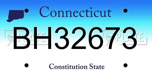 BH32673 Connecticut License Plate