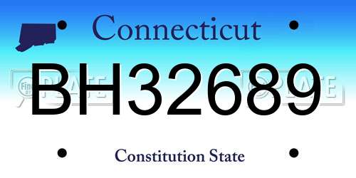 BH32689 Connecticut License Plate