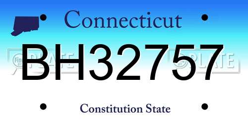 BH32757 Connecticut License Plate