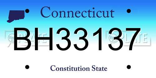 BH33137 Connecticut License Plate