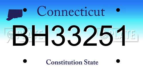 BH33251 Connecticut License Plate