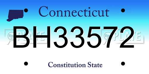 BH33572 Connecticut License Plate