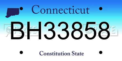 BH33858 Connecticut License Plate
