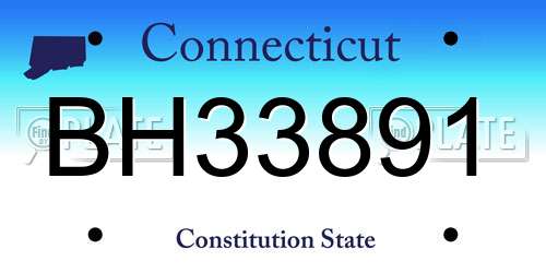 BH33891 Connecticut License Plate